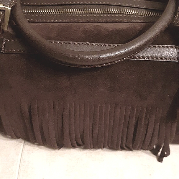 Burberry Suede Fringe Bag Satchel w/ Fringes - Picture 2 of 11